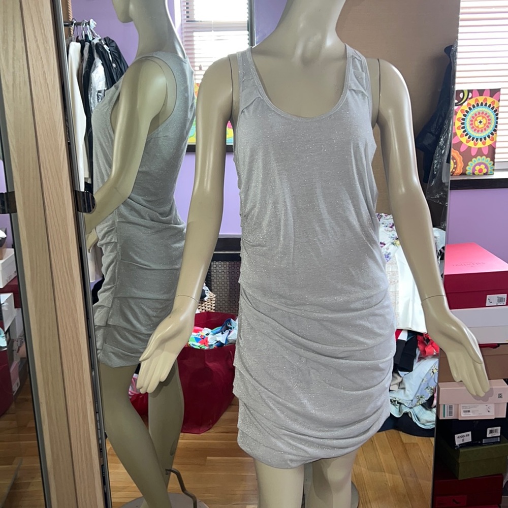 Clu cotton blend rushed body hugging mini dress size M